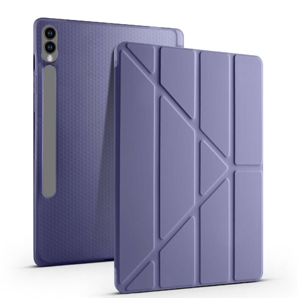 Galaxy Tab S9 Plus Kılıf Zore Tri Folding Kalem Bölmeli Standlı Kılıf Açık Yeşil
