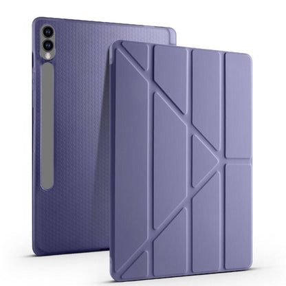 Galaxy Tab S9 Plus Kılıf Zore Tri Folding Kalem Bölmeli Standlı Kılıf Açık Yeşil