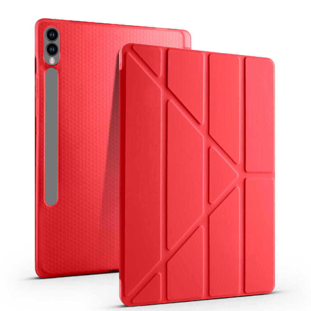 Galaxy Tab S9 Plus Kılıf Zore Tri Folding Kalem Bölmeli Standlı Kılıf Açık Yeşil