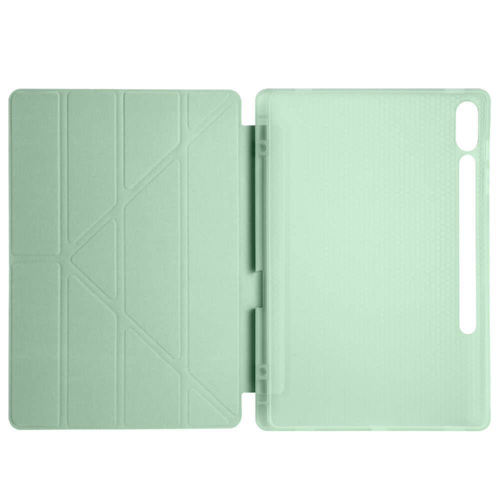 Galaxy Tab S9 Plus Kılıf Zore Tri Folding Kalem Bölmeli Standlı Kılıf Mor