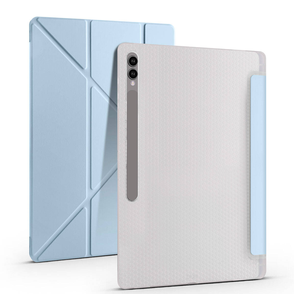 Galaxy Tab S9 Ultra Kılıf Zore Tri Folding Kalem Bölmeli Standlı Kılıf Koyu Yeşil