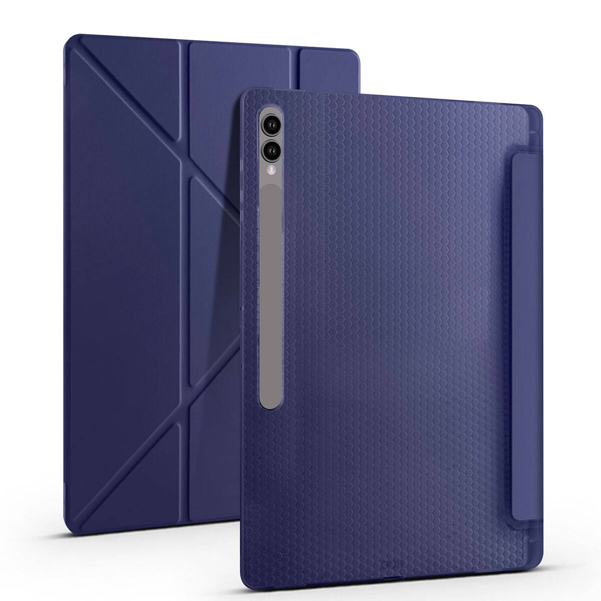 Galaxy Tab S9 Ultra Kılıf Zore Tri Folding Kalem Bölmeli Standlı Kılıf Rose Gold