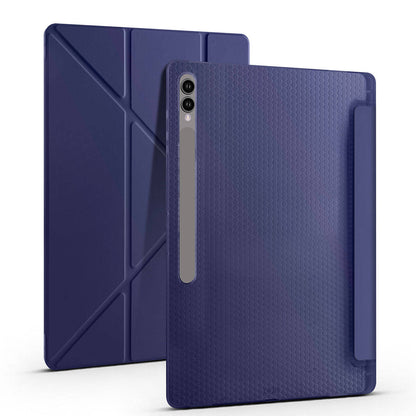 Galaxy Tab S9 Ultra Kılıf Zore Tri Folding Kalem Bölmeli Standlı Kılıf Rose Gold