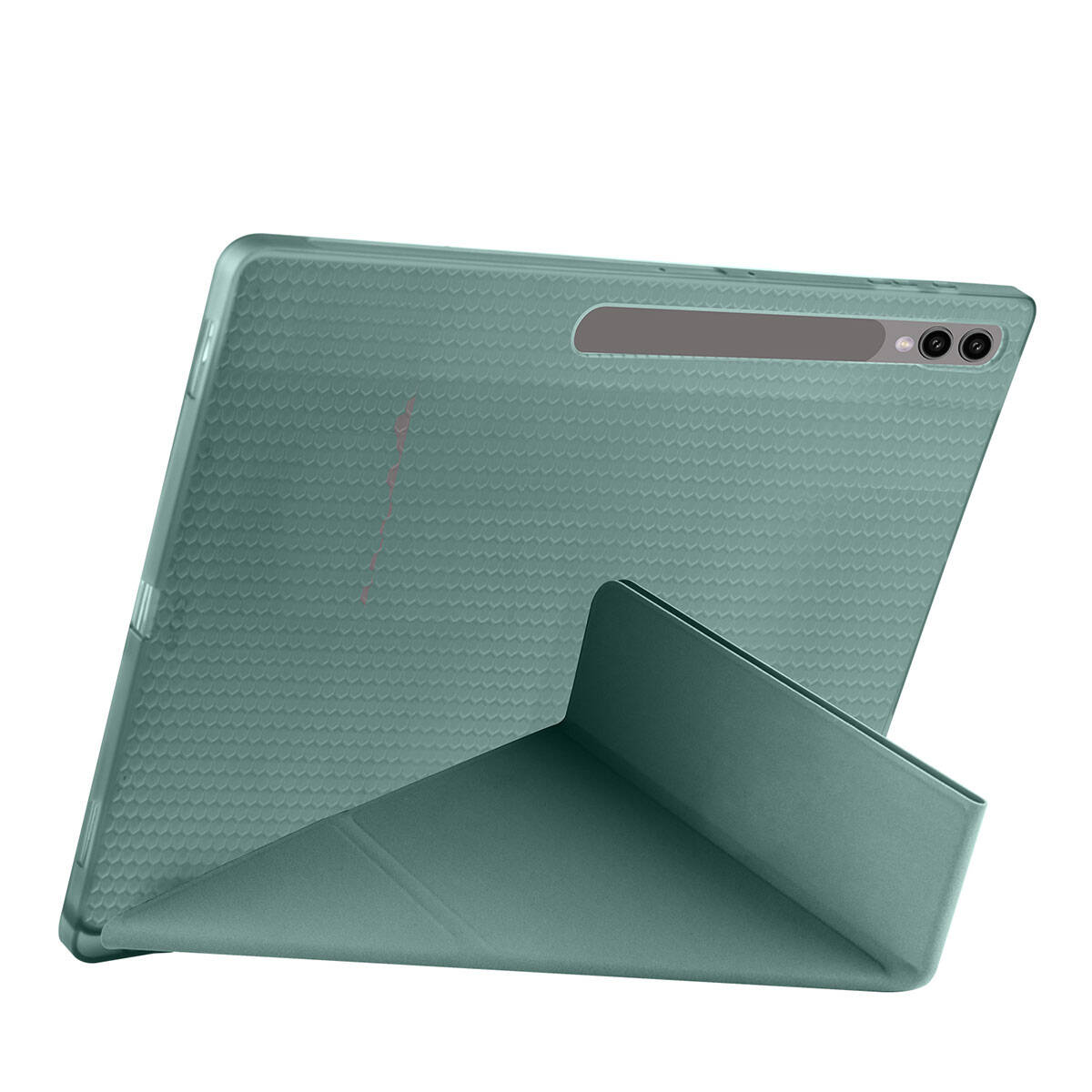 Galaxy Tab S9 Ultra Kılıf Zore Tri Folding Kalem Bölmeli Standlı Kılıf Lacivert