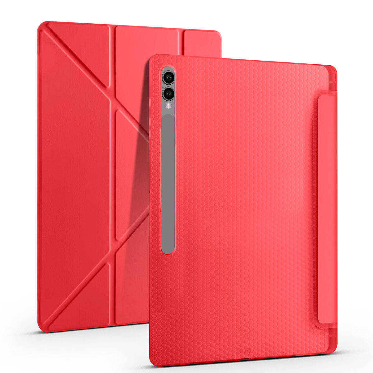 Galaxy Tab S9 Ultra Kılıf Zore Tri Folding Kalem Bölmeli Standlı Kılıf Mavi