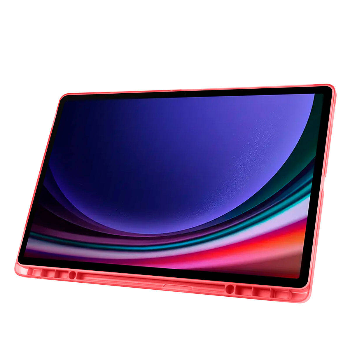 Galaxy Tab S9 Ultra Kılıf Zore Tri Folding Kalem Bölmeli Standlı Kılıf Mor