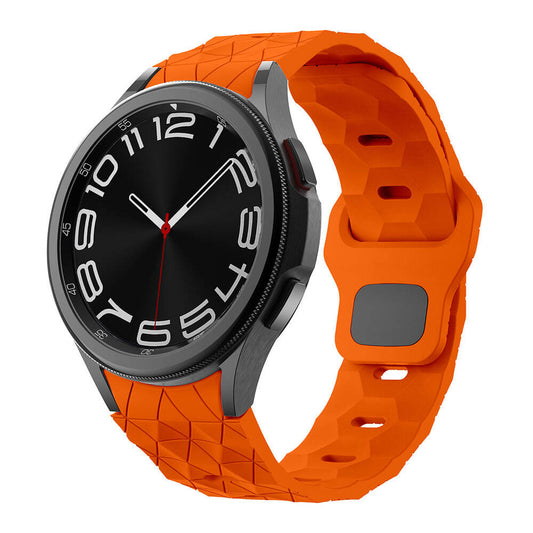 Galaxy Watch 5 44mm Zore KRD-116 20mm Futbol Desenli Spor Tasarımlı Silikon Kordon Turuncu