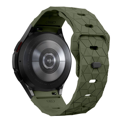 Galaxy Watch 5 44mm Zore KRD-116 20mm Futbol Desenli Spor Tasarımlı Silikon Kordon Gri-Yeşil