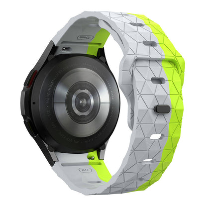 Galaxy Watch 5 44mm Zore KRD-116 20mm Futbol Desenli Spor Tasarımlı Silikon Kordon Gri-Turuncu