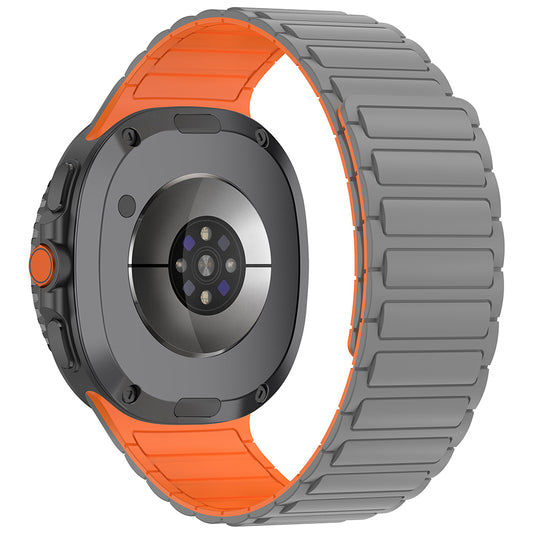 Galaxy Watch 8 Ultra Zore KRD-146 Silikon Kordon Strap Kayış Gri-Turuncu