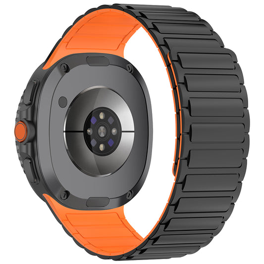 Galaxy Watch 8 Ultra Zore KRD-146 Silikon Kordon Strap Kayış Siyah-Turuncu