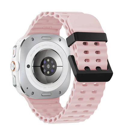 Galaxy Watch Ultra 47mm Zore KRD-118 Tırtıklı Tasarım Silikon Kordon Siyah
