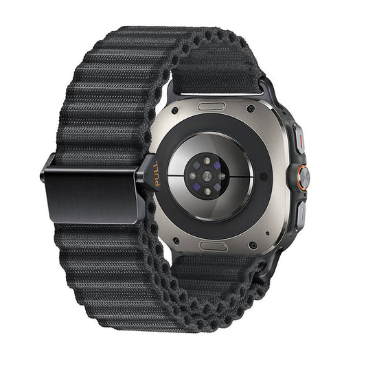 Galaxy Watch Ultra 47mm Zore KRD-120 Naylon Kumaş Hasır Örgülü Kordon Siyah