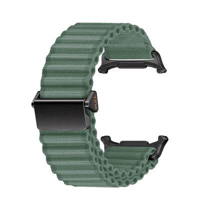 Galaxy Watch Ultra 47mm Zore KRD-120 Naylon Kumaş Hasır Örgülü Kordon Siyah