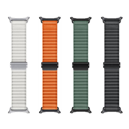 Galaxy Watch Ultra 47mm Zore KRD-120 Naylon Kumaş Hasır Örgülü Kordon Siyah