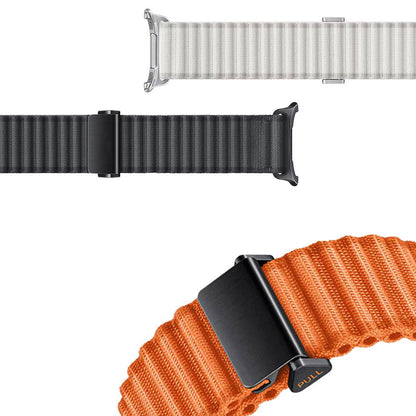 Galaxy Watch Ultra 47mm Zore KRD-120 Naylon Kumaş Hasır Örgülü Kordon Siyah