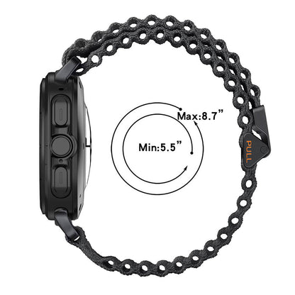 Galaxy Watch Ultra 47mm Zore KRD-120 Naylon Kumaş Hasır Örgülü Kordon Siyah