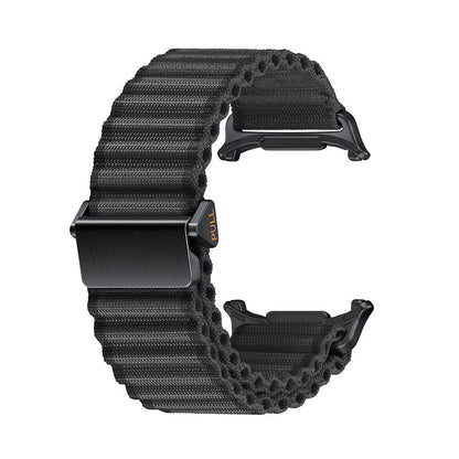 Galaxy Watch Ultra 47mm Zore KRD-120 Naylon Kumaş Hasır Örgülü Kordon Siyah