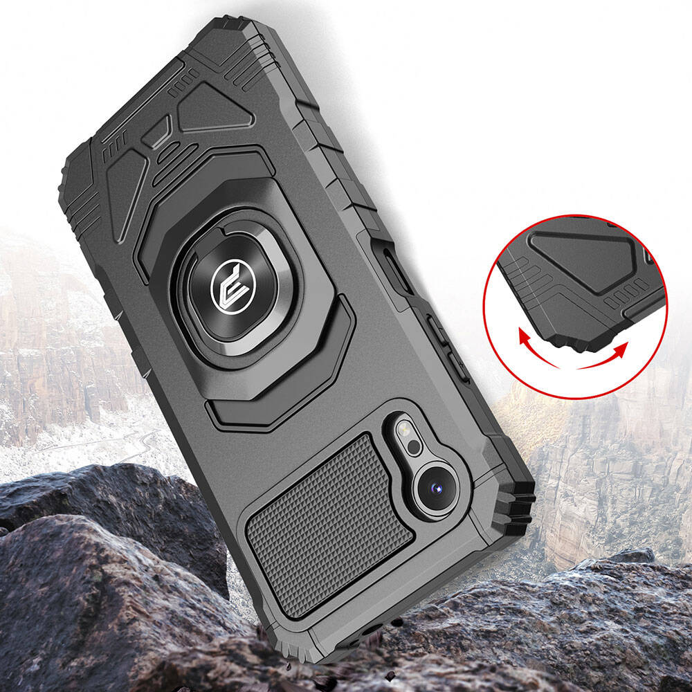Galaxy Xcover 7 Pro Kılıf Zore Vega Blok Kapak Siyah