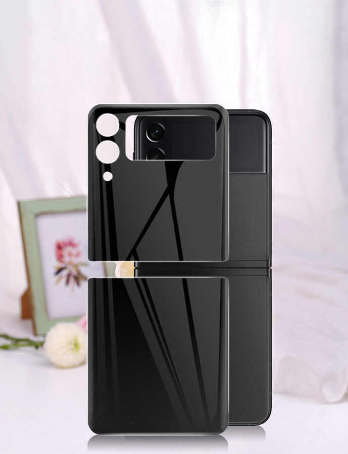 Galaxy Z Flip 4 Zore 3D Side Glass Ekran Koruyucu Siyah