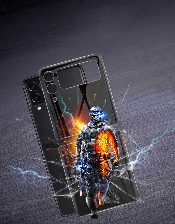 Galaxy Z Flip 4 Zore 3D Side Glass Ekran Koruyucu Siyah