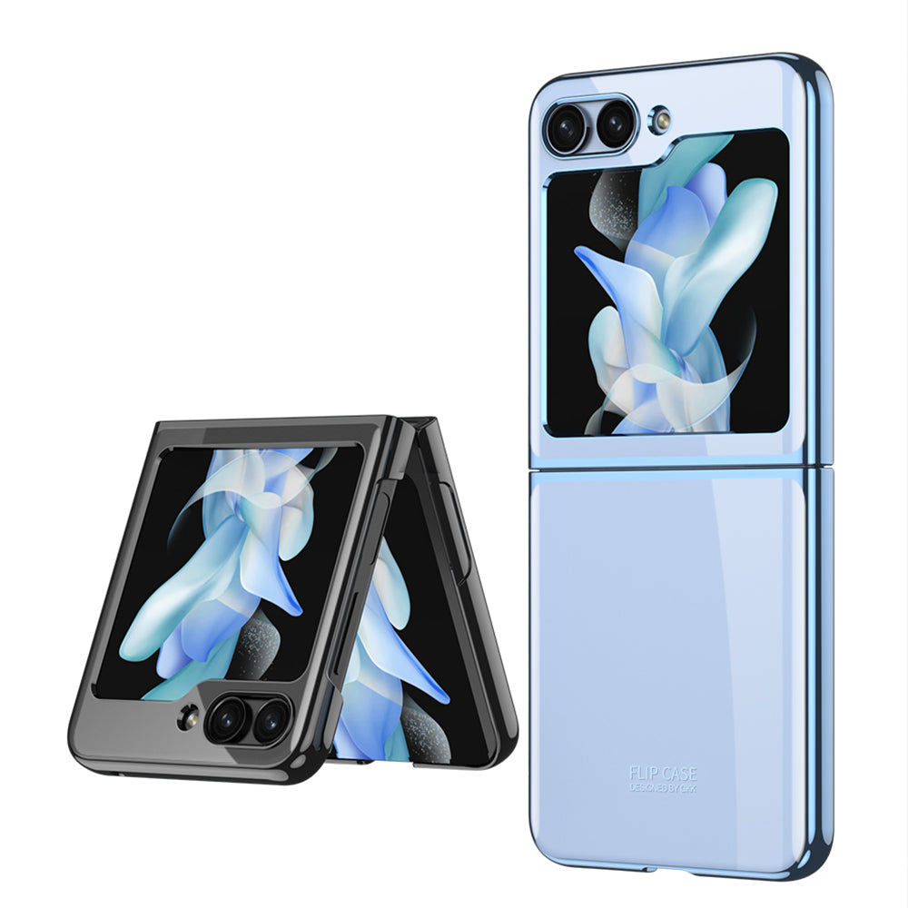 Galaxy Z Flip 5 Kılıf Zore Kıpta Lensli Kapak Mavi Açık