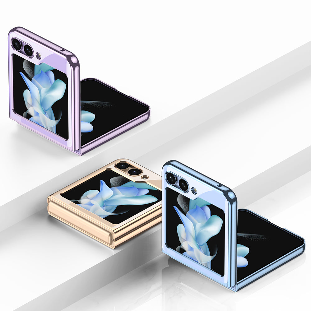 Galaxy Z Flip 5 Kılıf Zore Kıpta Lensli Kapak Gold