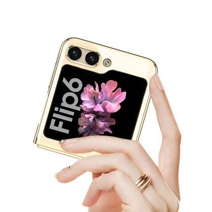 Galaxy Z Flip 6 Kılıf Zore Full Camlı Kıpta Kapak Gold
