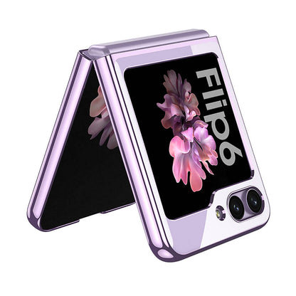 Galaxy Z Flip 6 Kılıf Zore Full Camlı Kıpta Kapak Mavi