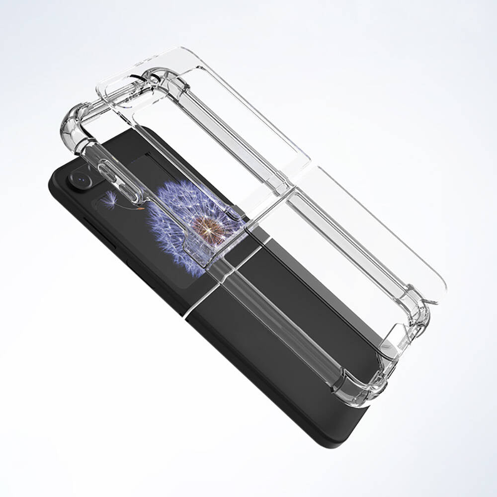 Galaxy Z Flip 6 Kılıf Zore Nitro Anti Shock Silikon Şeffaf