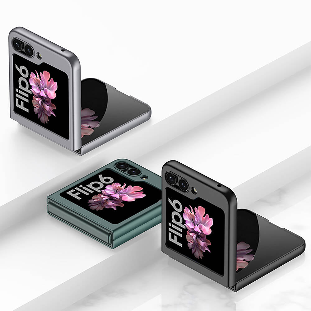 Galaxy Z Flip 6 Kılıf Zore Sert Kıpta Kapak Koyu Yeşil
