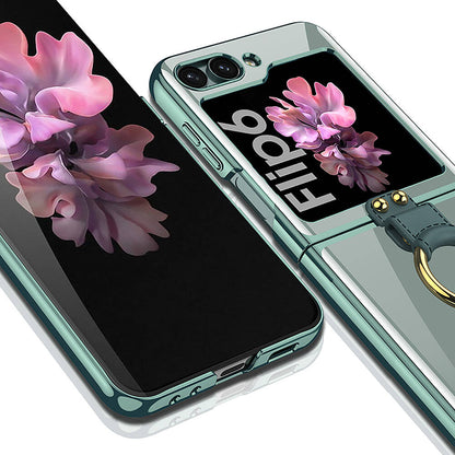 Galaxy Z Flip 6 Kılıf Zore Yüzüklü Kıpta Kapak Gold