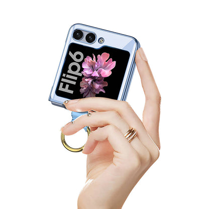 Galaxy Z Flip 6 Kılıf Zore Yüzüklü Kıpta Kapak Lila