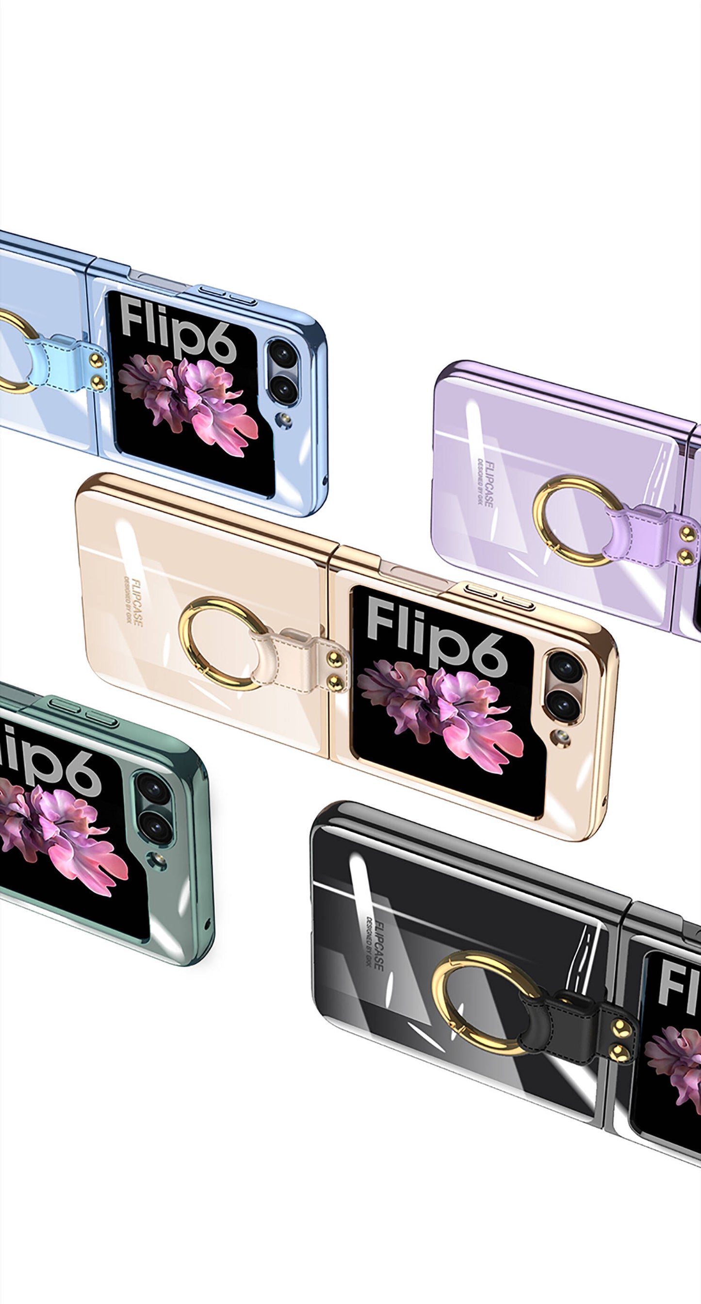 Galaxy Z Flip 6 Kılıf Zore Yüzüklü Kıpta Kapak Lila