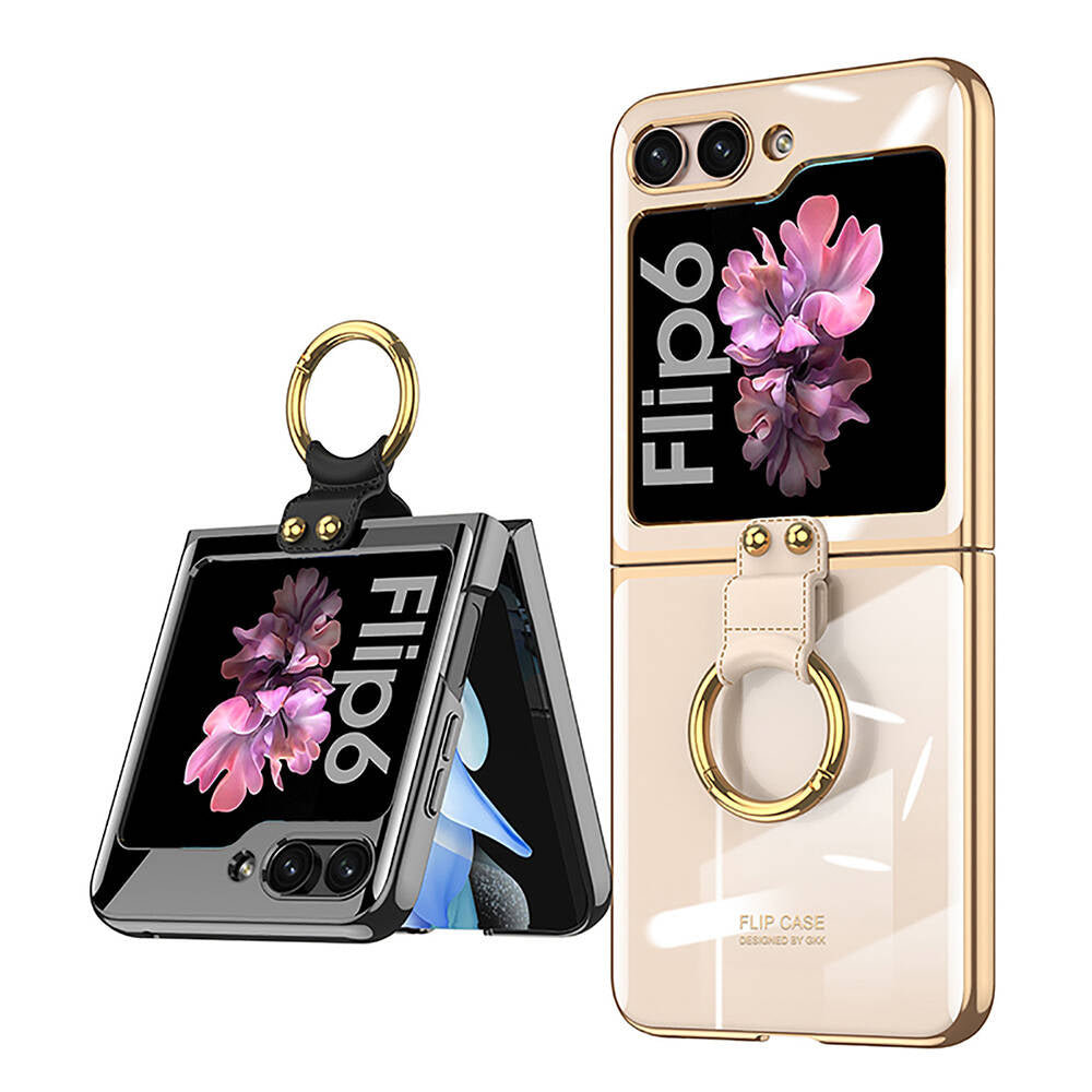 Galaxy Z Flip 6 Kılıf Zore Yüzüklü Kıpta Kapak Lila