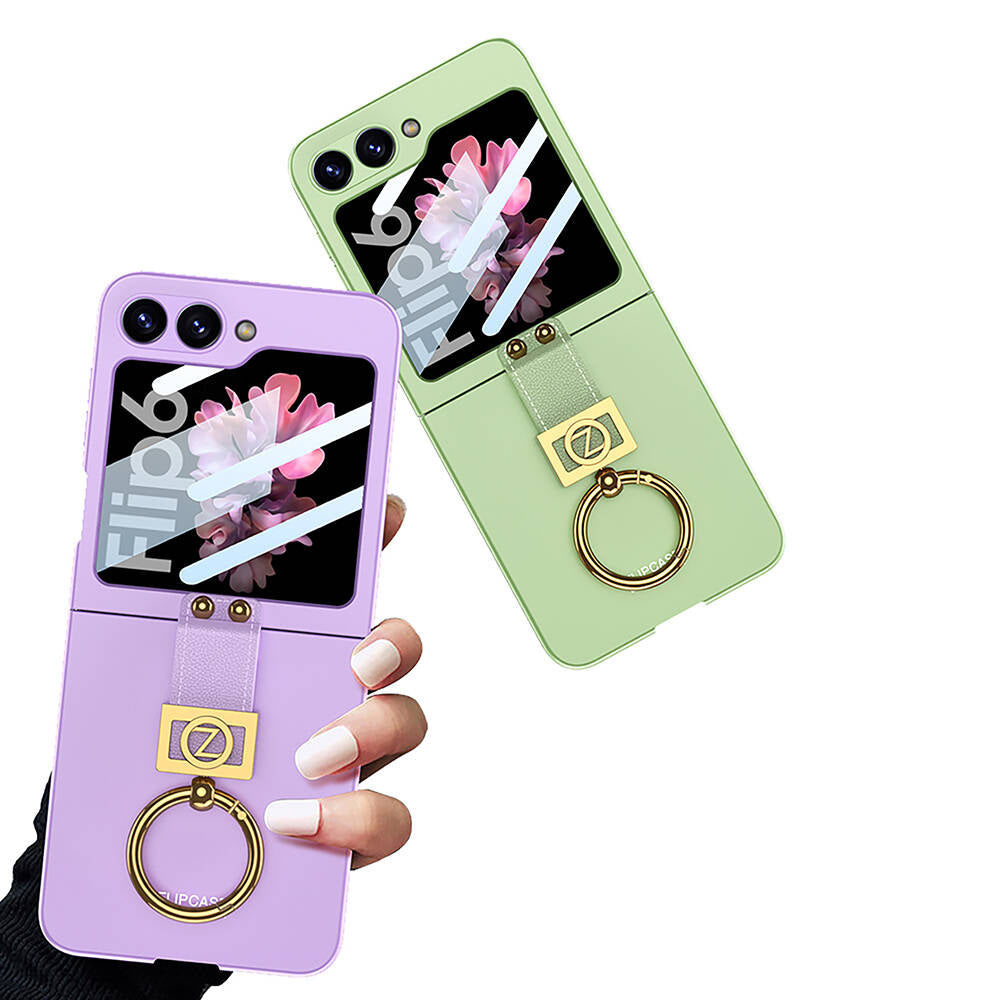 Galaxy Z Flip 6 Kılıf Zore Z Harfli Yüzüklü Kıpta Kapak Pembe