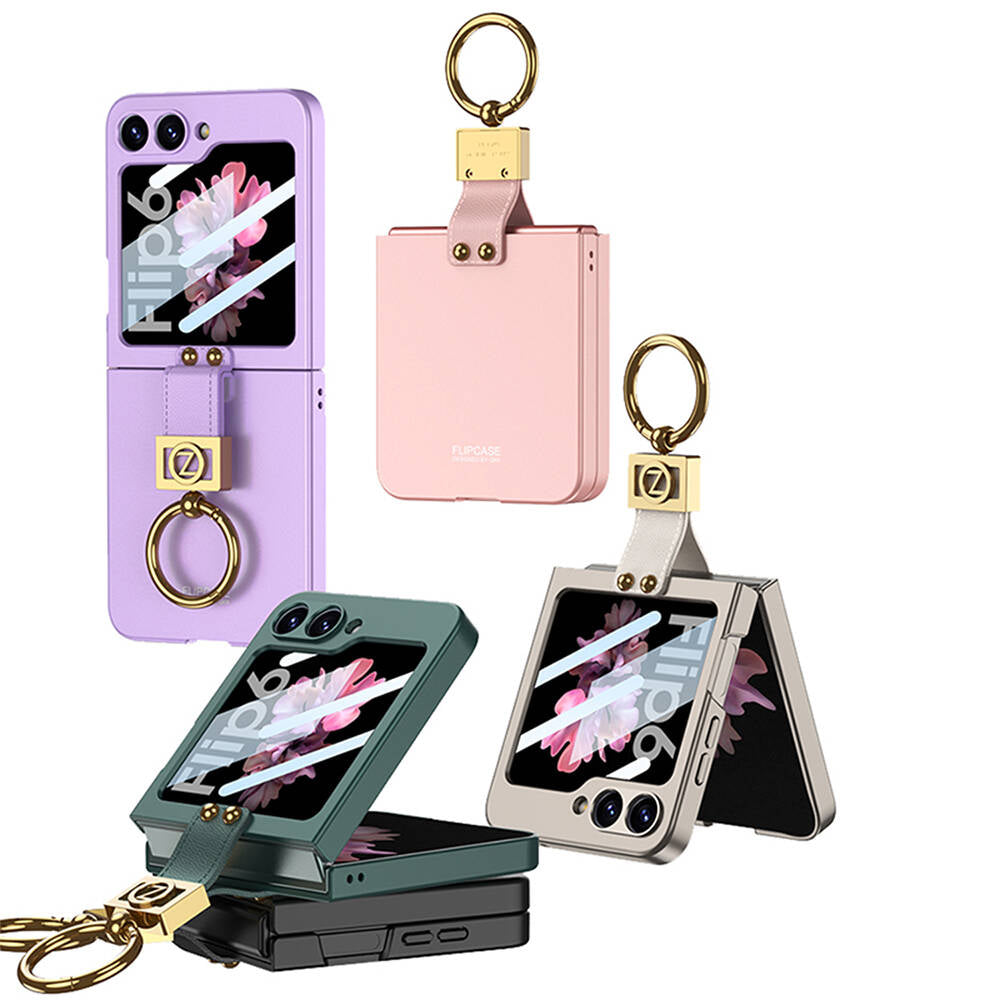 Galaxy Z Flip 6 Kılıf Zore Z Harfli Yüzüklü Kıpta Kapak Pembe