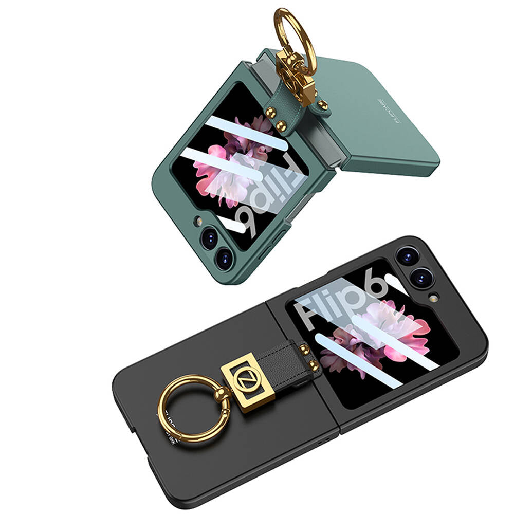 Galaxy Z Flip 6 Kılıf Zore Z Harfli Yüzüklü Kıpta Kapak Lila