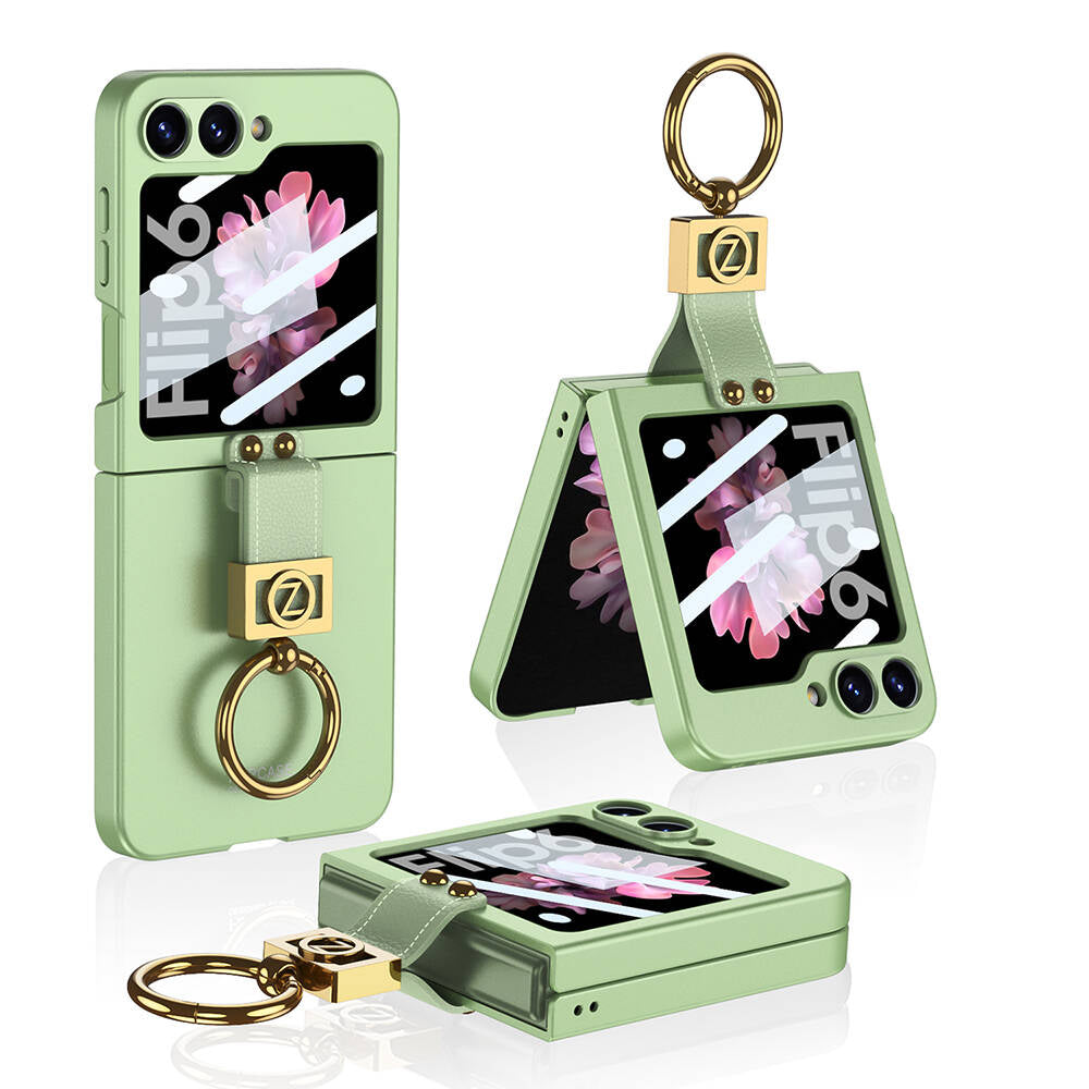 Galaxy Z Flip 6 Kılıf Zore Z Harfli Yüzüklü Kıpta Kapak Pembe