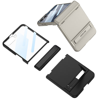 Galaxy Z Flip 7 Kılıf Zore Kıpta Standlı Kapak Gümüş