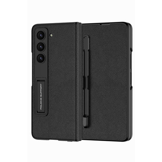 Galaxy Z Fold 5 Kılıf Zore Kalem Bölmeli Droga Kapak Siyah