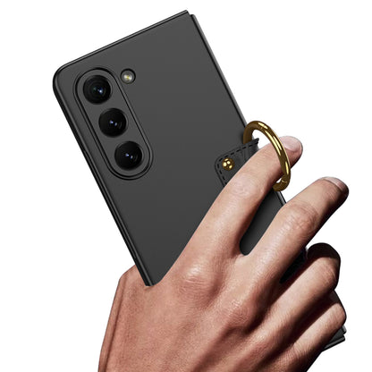 Galaxy Z Fold 5 Kılıf Zore Kıpta Yüzüklü Flip Sert Kapak Koyu Yeşil