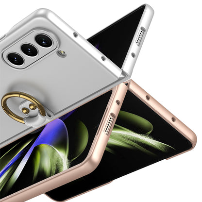 Galaxy Z Fold 5 Kılıf Zore Kıpta Yüzüklü Flip Sert Kapak Siyah