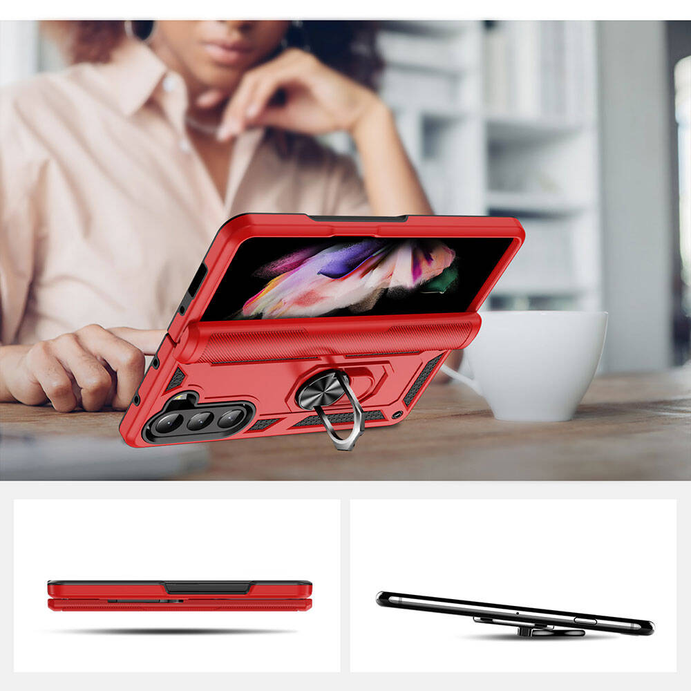 Galaxy Z Fold 5 Kılıf Zore Vega Kapak Kırmızı