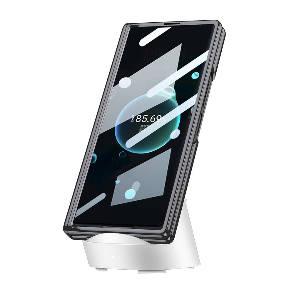 Galaxy Z Fold 6 Kılıf Deri Standlı Zore Kıpta Premium Kılıf Siyah