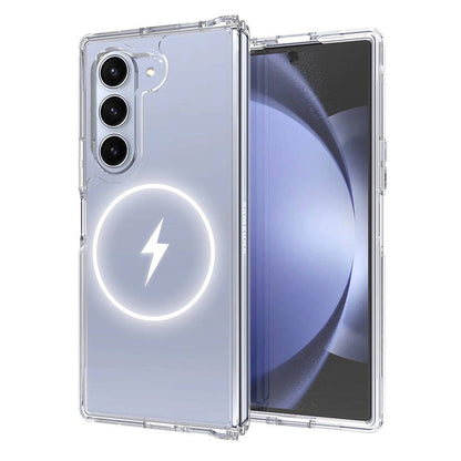 Galaxy Z Fold 6 Kılıf Magsafe Şarj Özellikli Şeffaf Sert PC Zore Embos Kapak Şeffaf