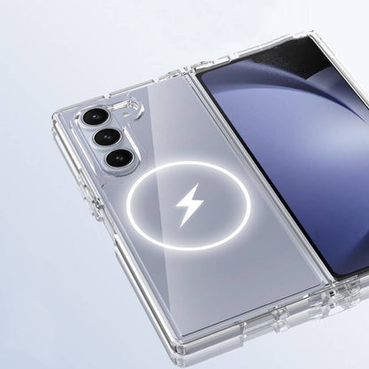 Galaxy Z Fold 6 Kılıf Magsafe Şarj Özellikli Şeffaf Sert PC Zore Embos Kapak Şeffaf