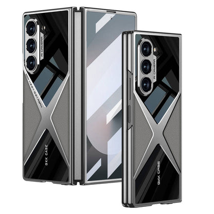 Galaxy Z Fold 6 Kılıf Ultra İnce Kamera Korumalı PC + Deri Arka Yüzey Zore X-Pro Kapak Siyah