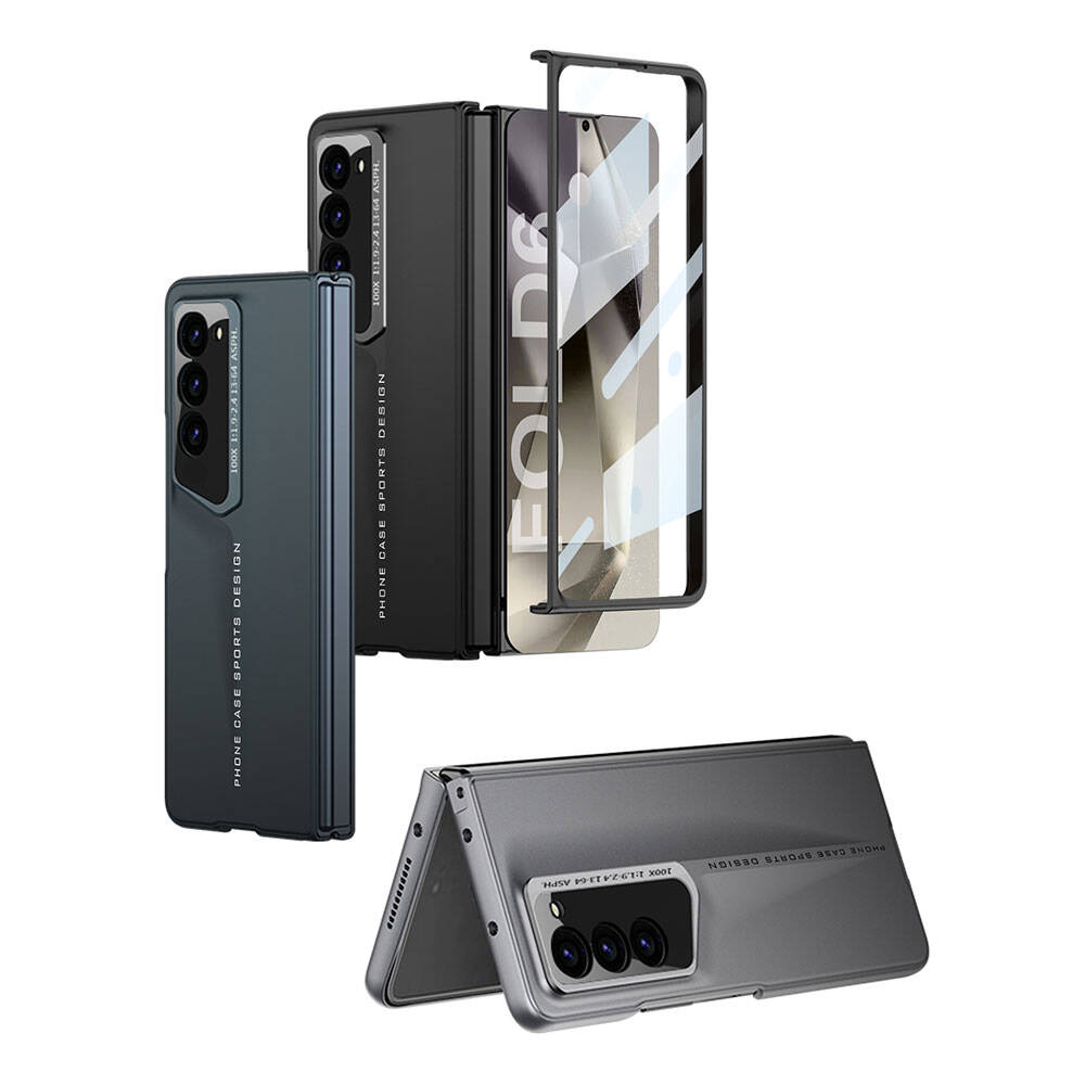 Galaxy Z Fold 6 Kılıf Ultra İnce Kamera Korumalı Sert Rubber Zore Procase Kapak Titanyum-Gri