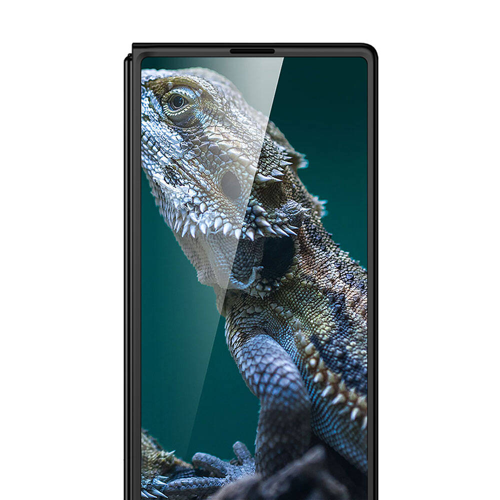Galaxy Z Fold 6 Kılıf Zore Full Camlı Kıpta Kapak Gold